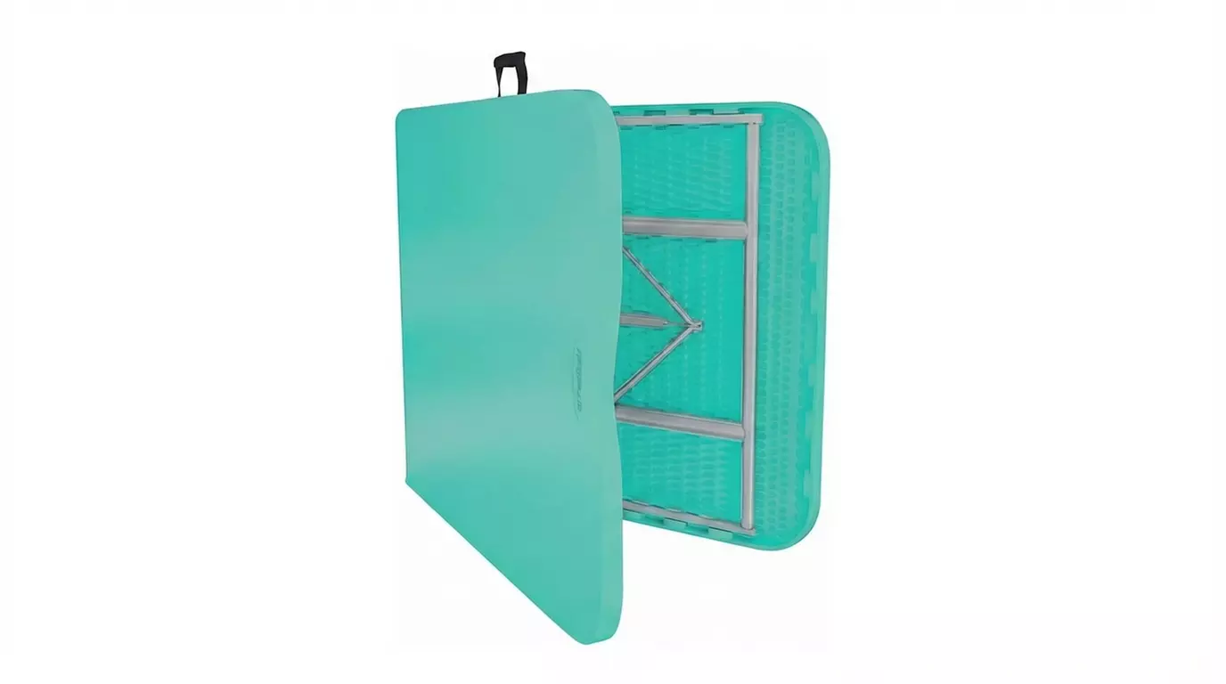 Tavolino pieghevole portatile in resina con struttura in ferro