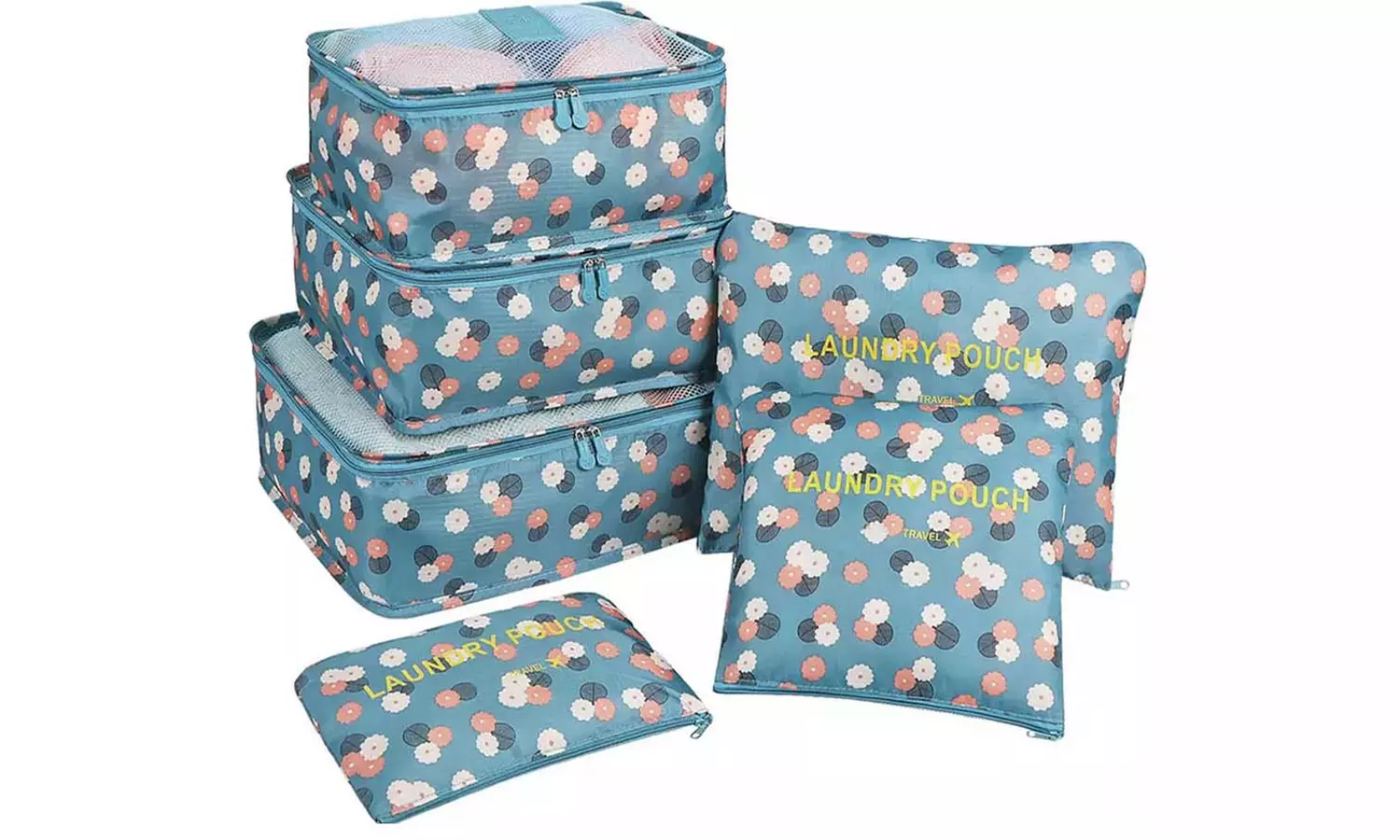 One or Two Six-Piece Travel Luggage Organizer Sets