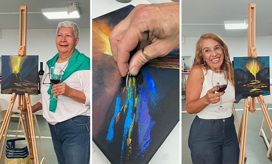 Image 8: Taller de pintura y texturas con degustación de vinos volcánicos