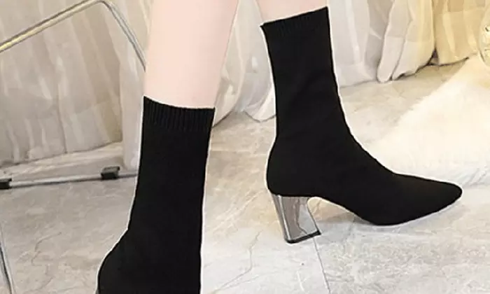 Botas elásticas de tacón estilo calcetín - Second Medium