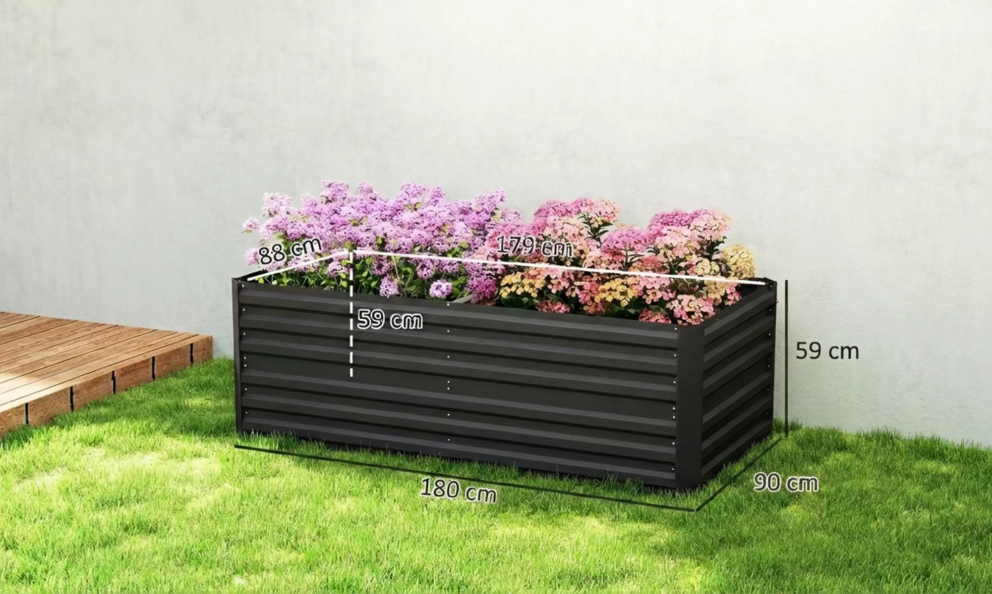 Galvanised Steel Raised Garden Planter Bed