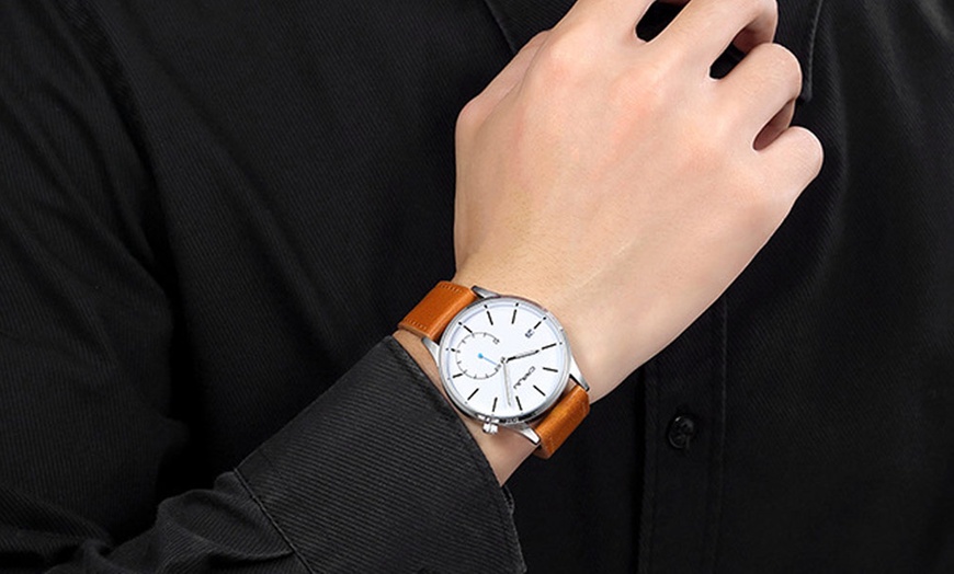 Image 9: Men's Genuine Leather Watch