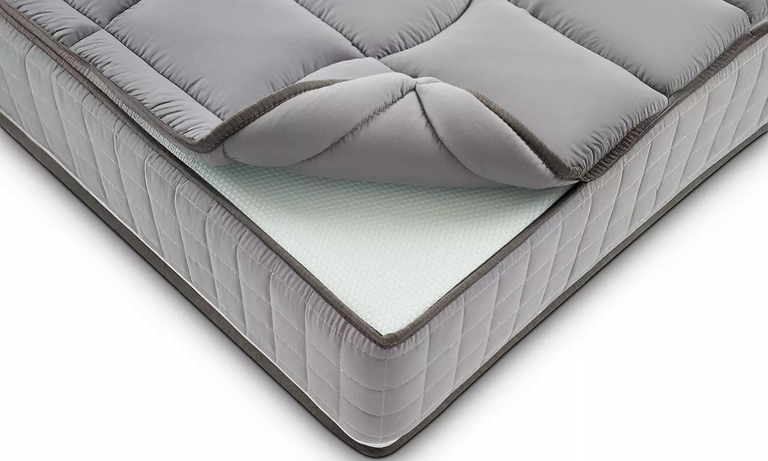 Orthopedische springverenmatras met afneembare topper van traagschuim