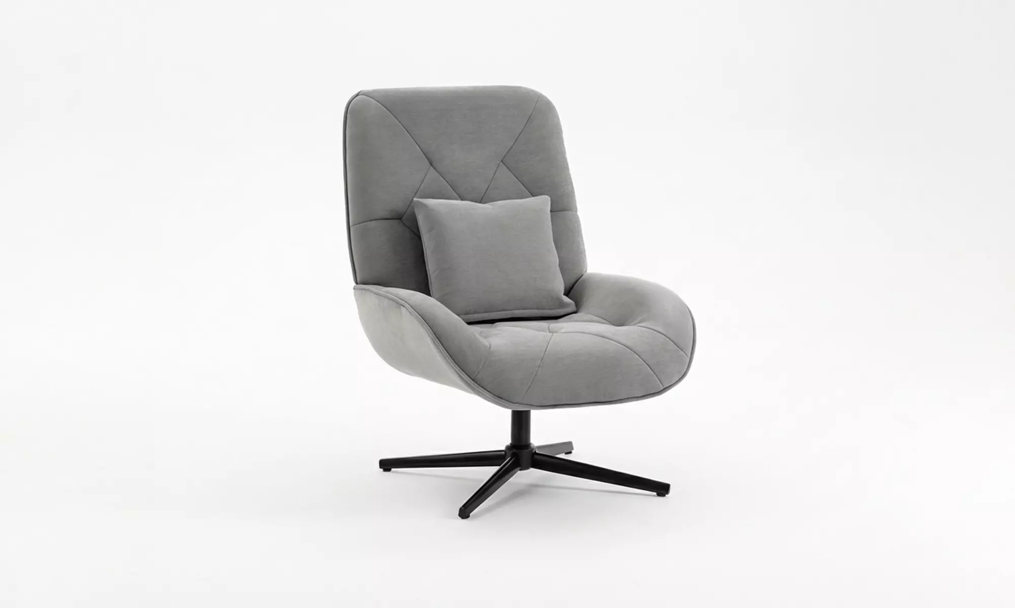 HOMCOM 360° Swivel Chenille Accent Chair with Lumbar Pillow