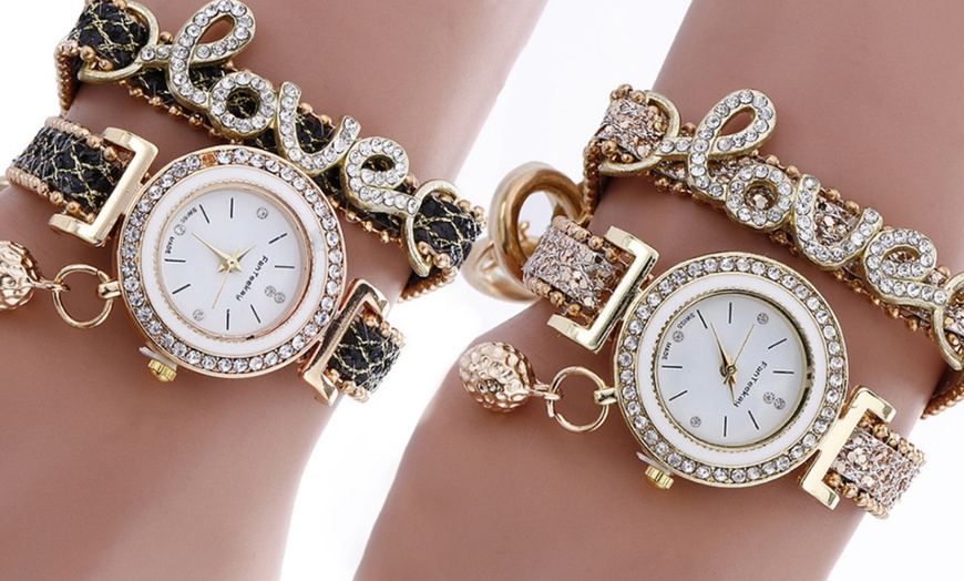 Image 8: Fashion Wrap Love Watch