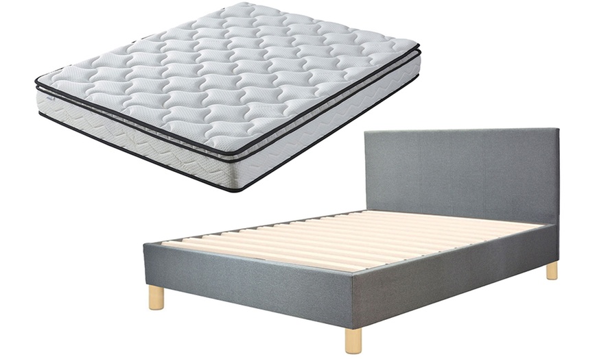 Image 2: Lit Rome en tissu design élégant, Sampur