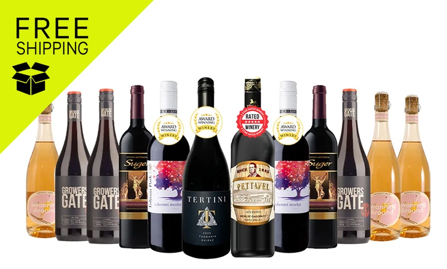 Image 1: Autumn Clearance Red & White Wine Dozen Mixed - 12 Bottles