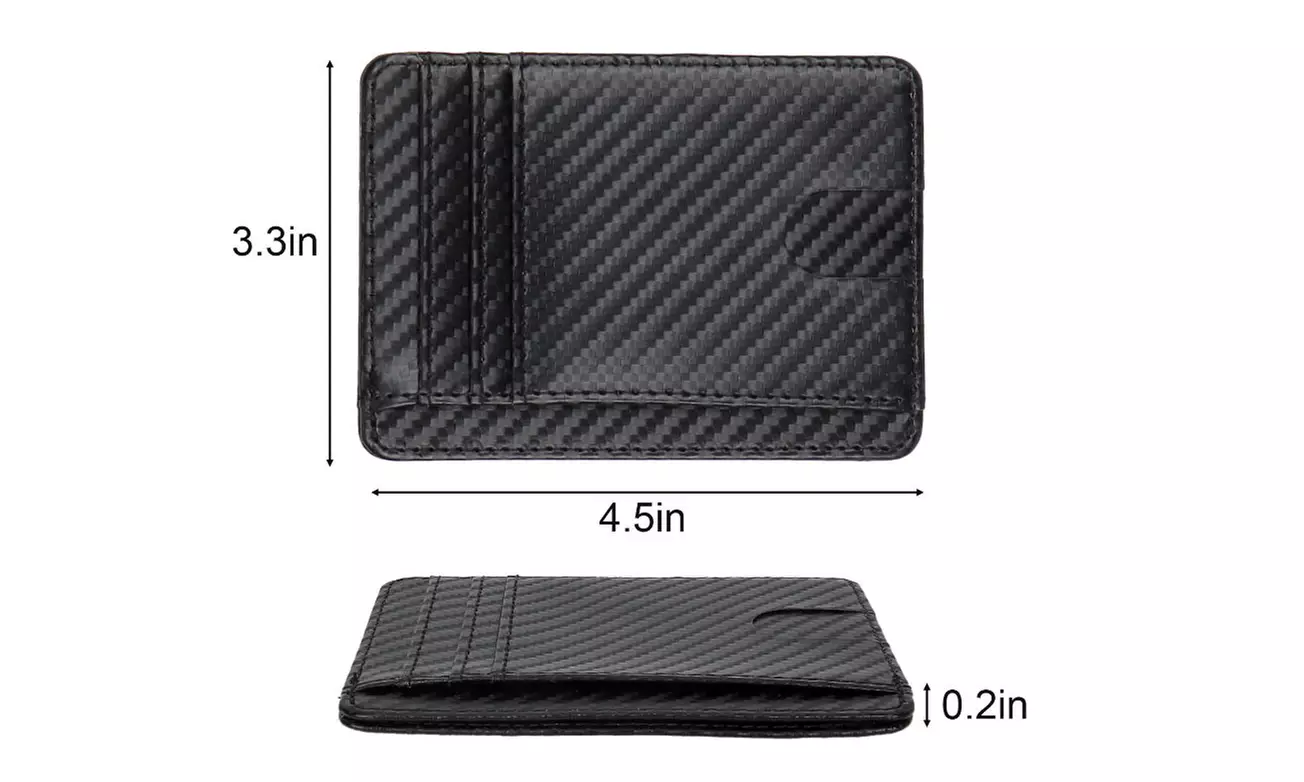 Slim Minimalist Front Pocket RFID Blocking Carbon Fiber Wallets Wallet