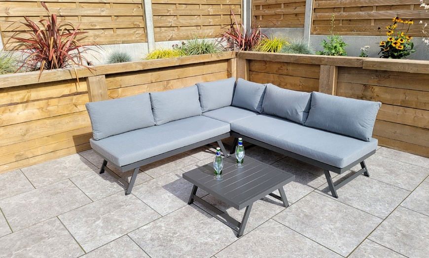 Image 2: Accra Corner Sofa Set with Adjustable Headrest and Coffee Table