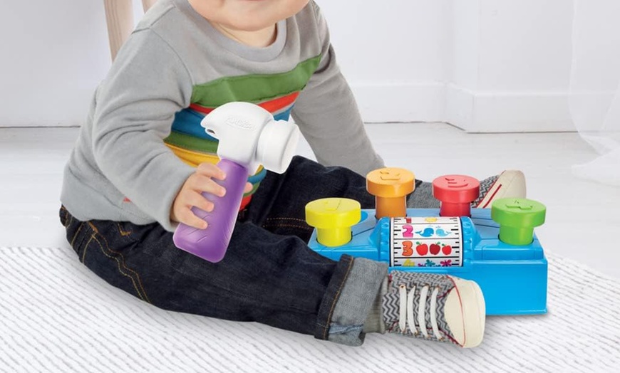 Image 1: Playskool Tap 'n Spin Tool Bench Activity Toy Toolbox with Hammer