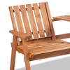 Image 3: Outsunny 2-Seater Wooden Bench with Centre Table