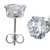 Image 1: Paris Jewelry 14K White Gold Plated 1.25Ctw Round Cubic Zirconia Stud Earrings