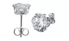 Paris Jewelry 14K White Gold Plated 1.25Ctw Round Cubic Zirconia Stud Earrings