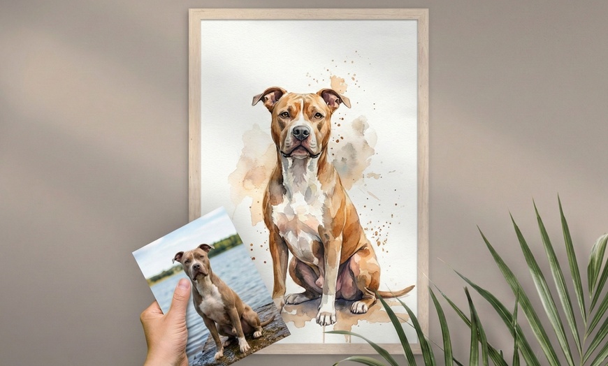 Image 2: Custom Watercolor Pet Portrait - Digital Download