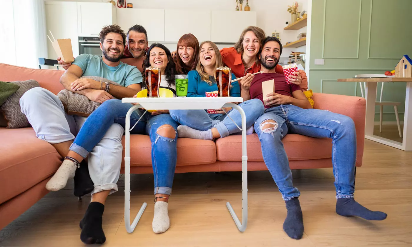 iMounTEK Adjustable Foldable TV Tray Table 6 Heights 3 Angles for Snacks & Meals