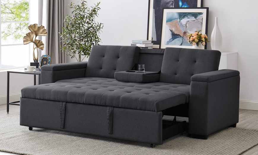 Image 1: Canapé convertible "Tilia" 3 places en tissu Kocoon