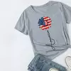 USA Flag Sunflower America Signature - H.Grey