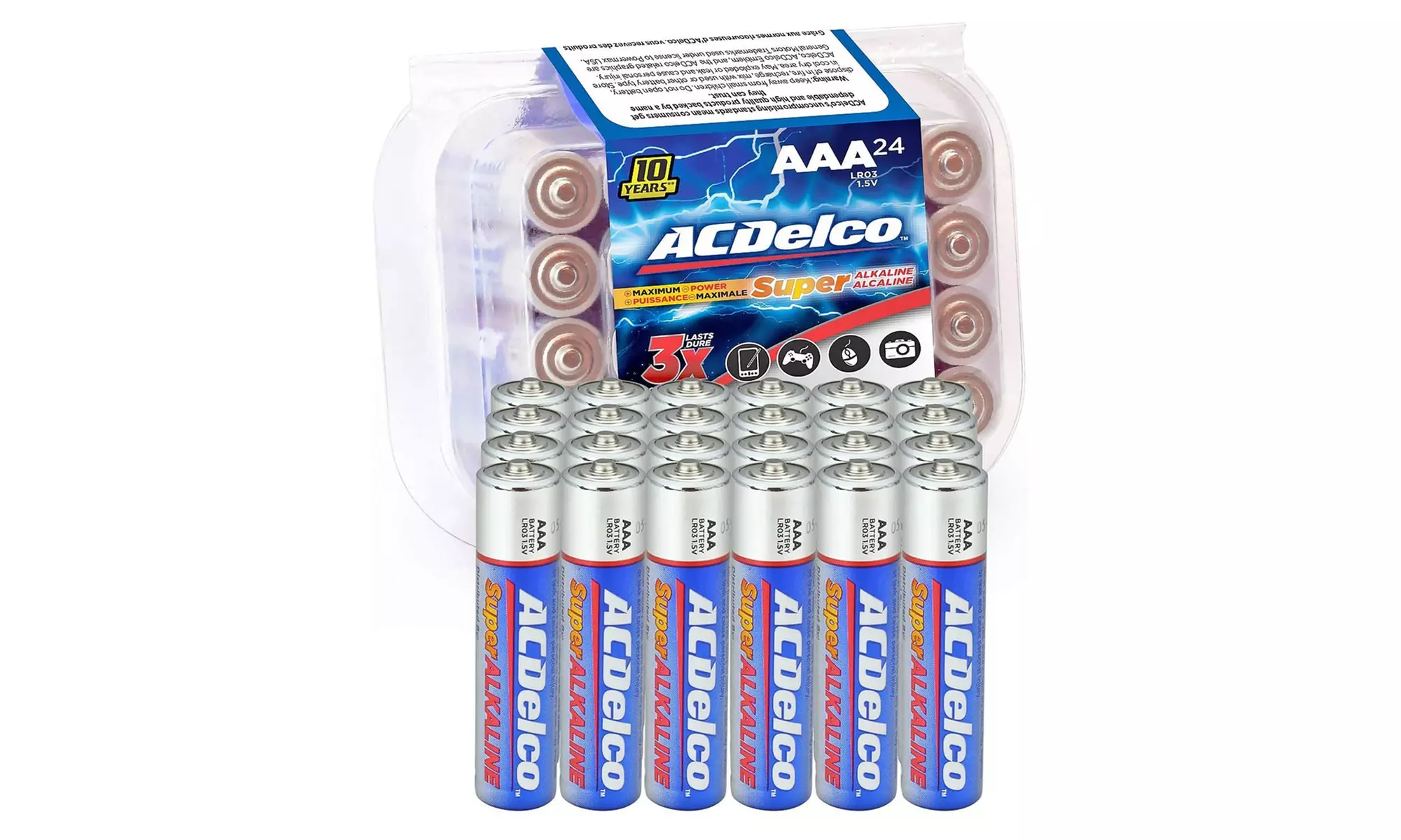 ACDelco Maximum Power ALKALINE Value (AA or AAA 24pk) Recloseable Pack 