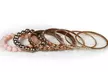 Retro Burnished Gold Inlaid Rhinestones Bangle Bracelet Set (7-Piece) - Second Medium
