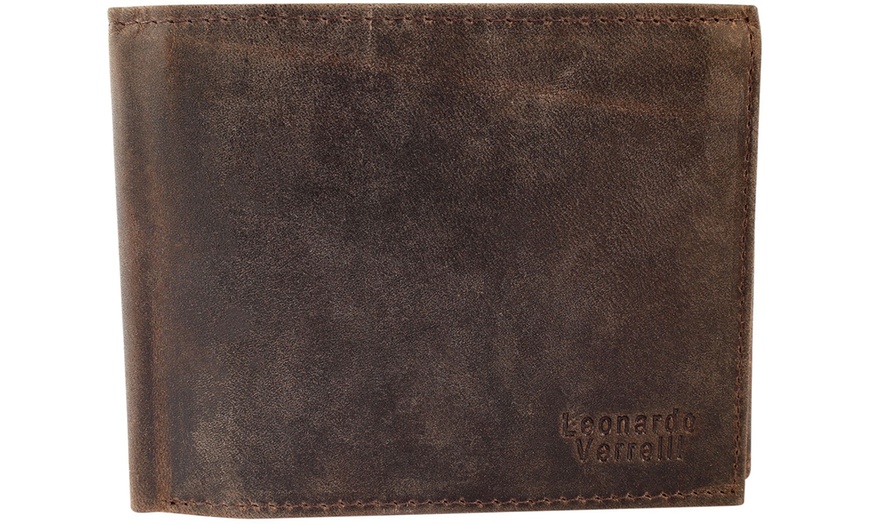 Image 21: Leonardo Verrelli Herren-Geldbörse aus Echtleder mit RFID-Schutz