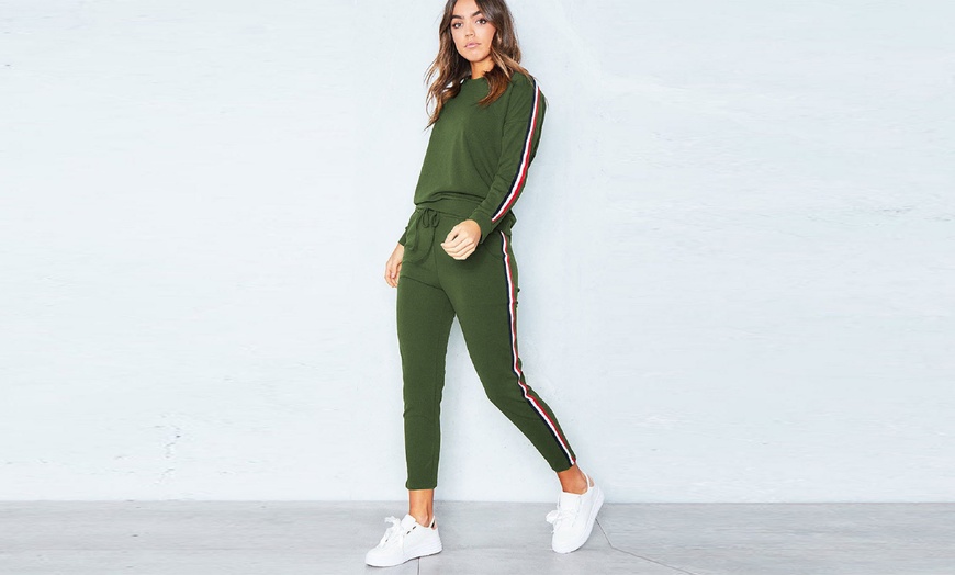 Image 6: Side-Striped Casual Tracksuit Set