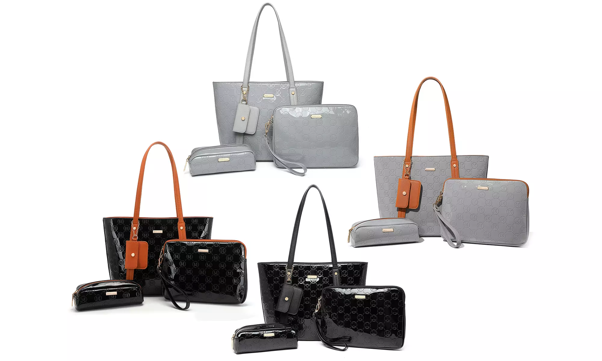 Ensemble sac à main 4 pièces, coloris au choix - Primary Image