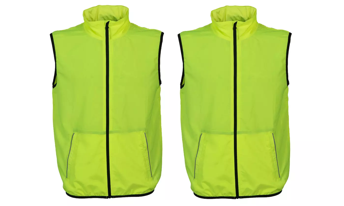 1 o 2 Gilet tecnico traspirante con dettagli rifrangenti e tasche con zip