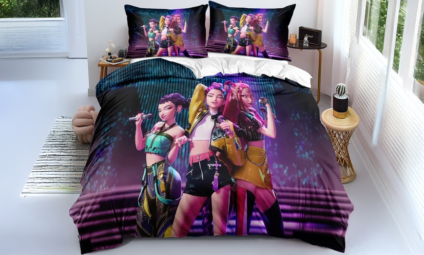 Image 7: KPop Demon Hunters Inspired Bedding Set