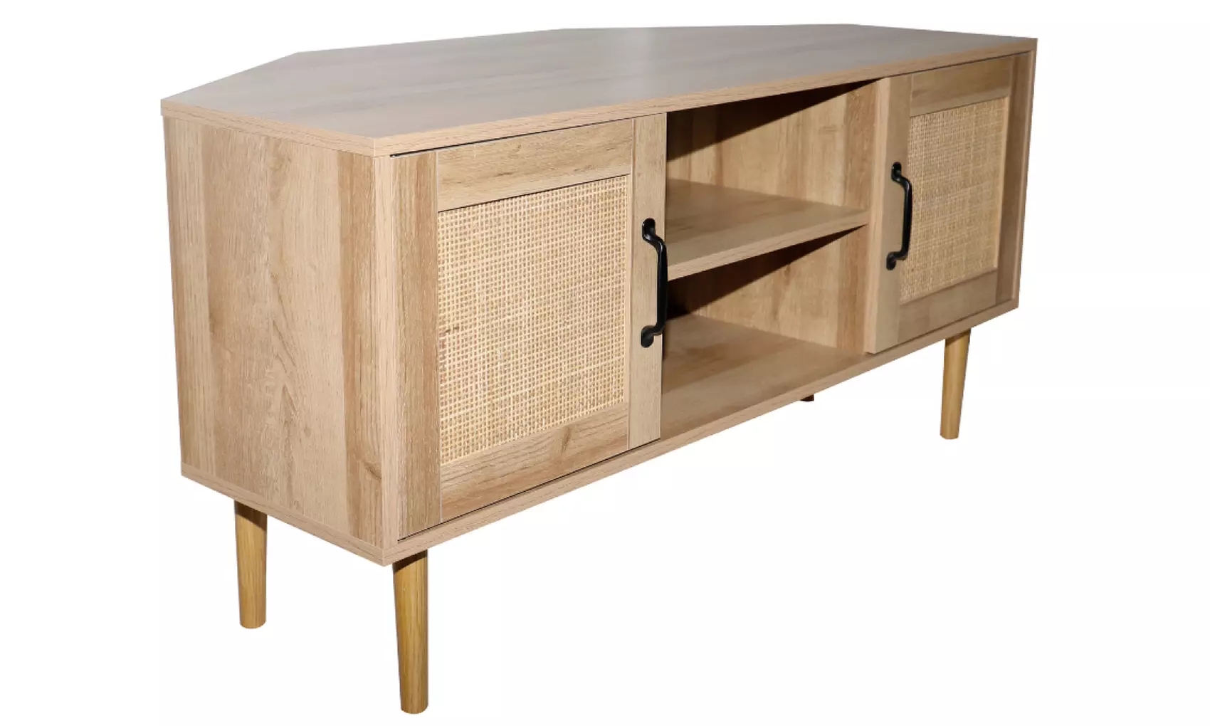 Buffet en bois avec portes effet cannage et niches Neiva de Kocoon