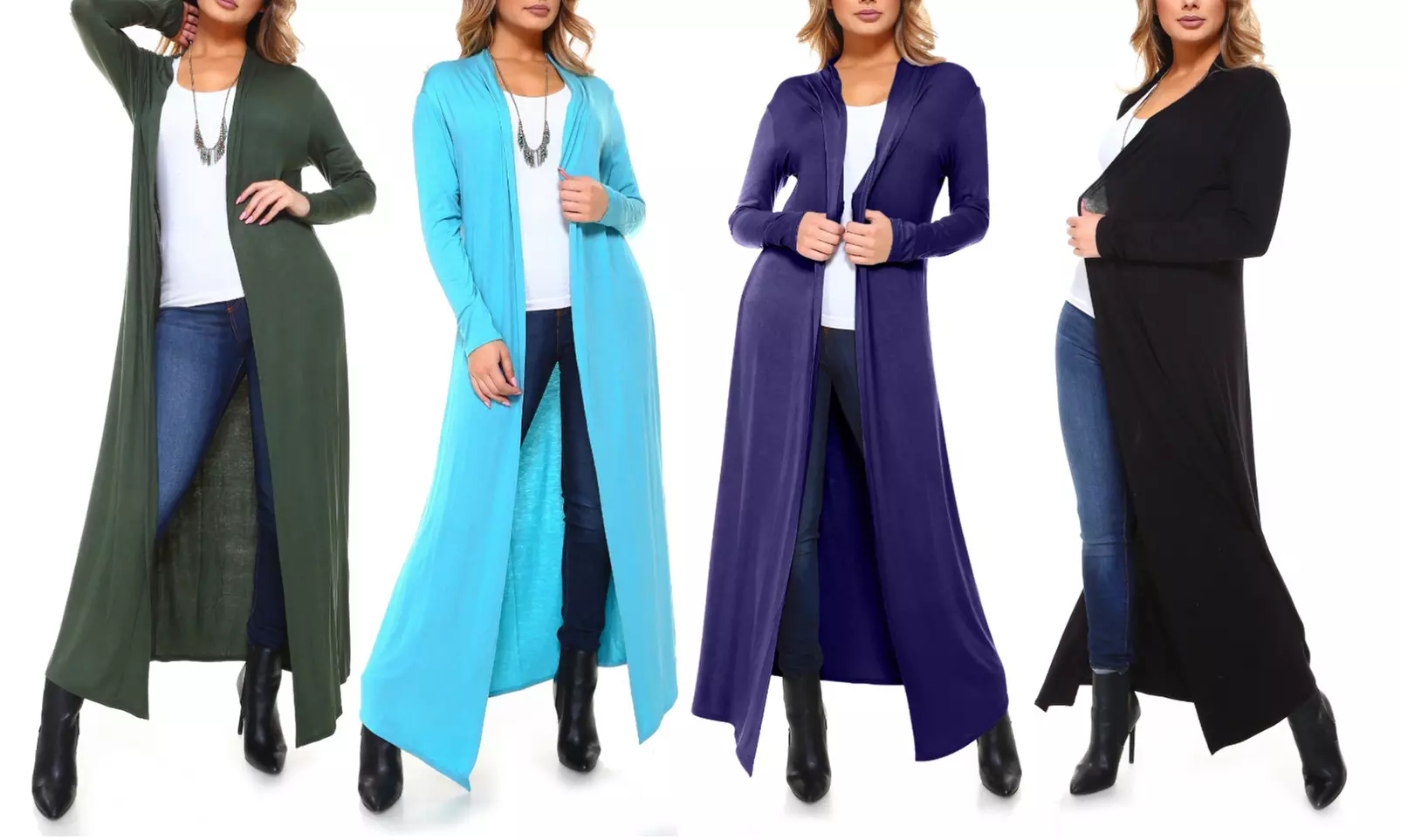 Isaac Liev Women's Super Long Maxi Cardigan - Primary Image