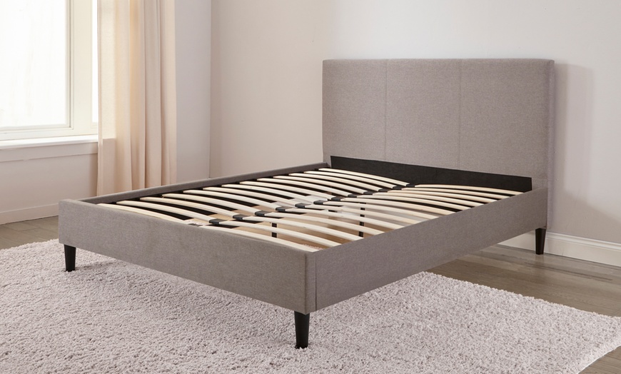 Image 5: DS Living Marcelli Upholstered Bed in Grey 