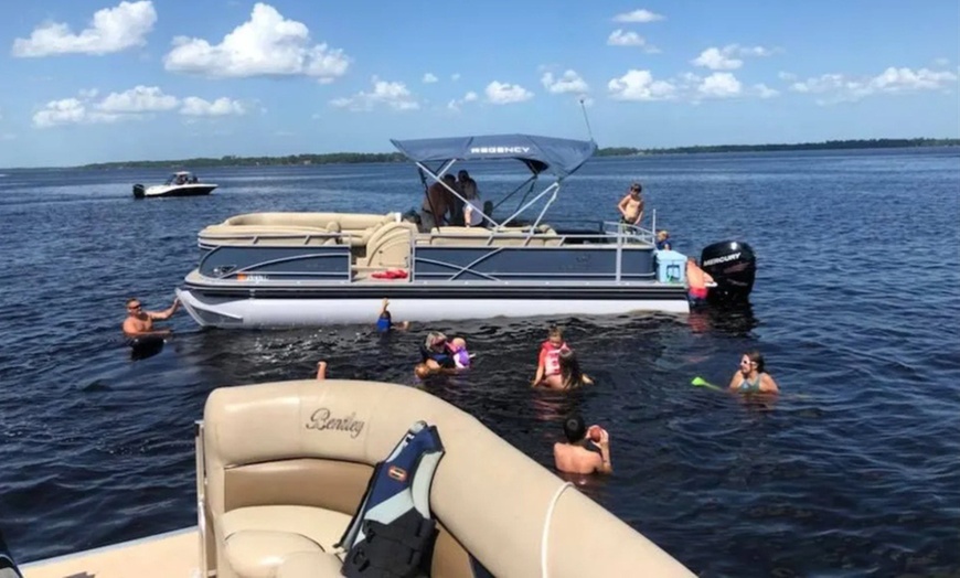 Image 2: Half or Full Day Pontoon Rental For Up to 8 - Weekdays or Weekends