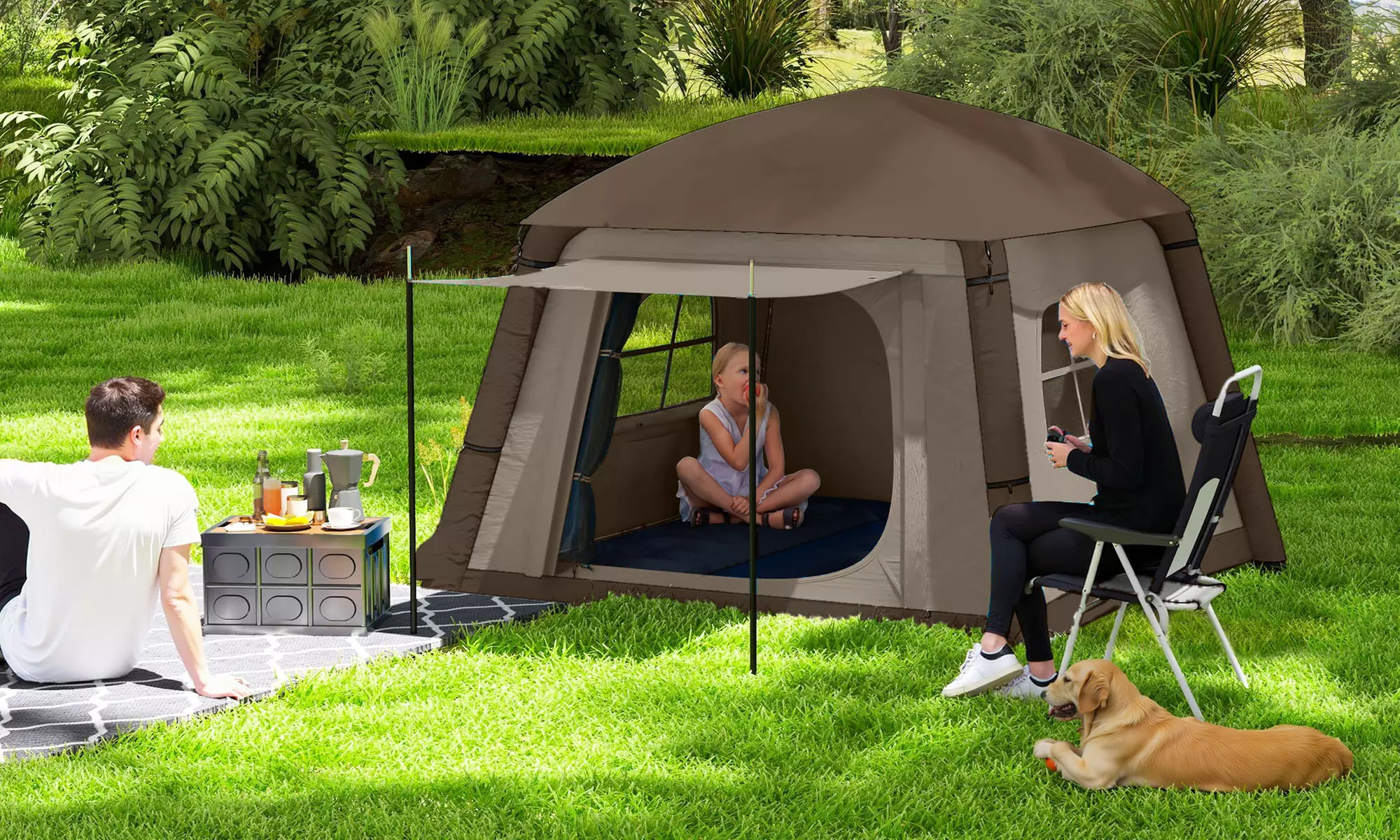 Outsunny Inflatable Camping Tent