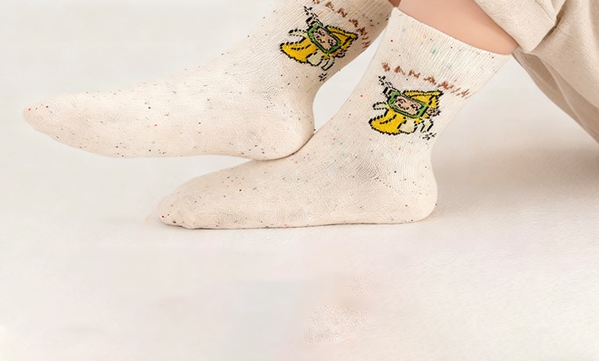 Image 3: Five Pairs of Kids Tung Tung Tung Sahur-Inspired Classic Myth Socks 