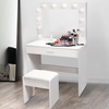 Image 2: White Dressing Table Makeup Desk With Stool and LED Lights