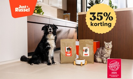 35% korting op gepersonaliseerde voeding voor je huisdier - Just Russel