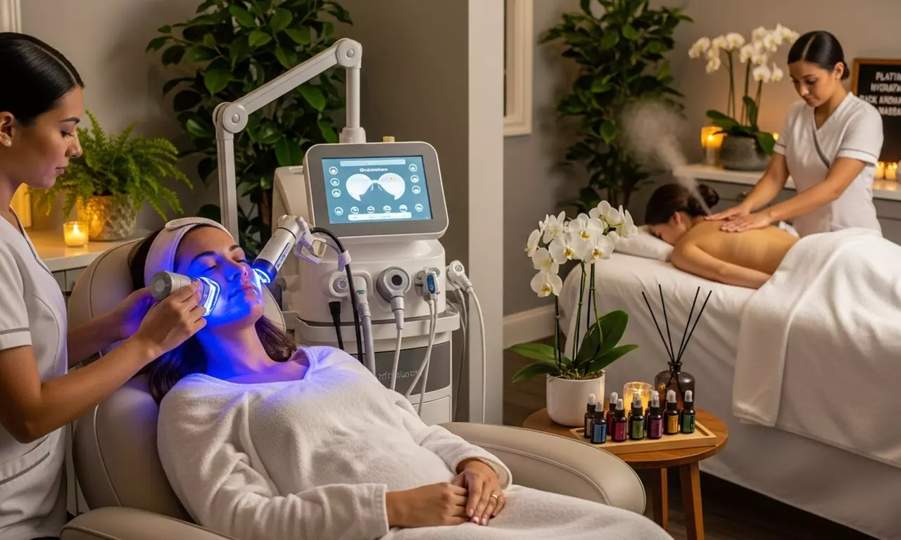 Oxygen / Collagen Renewal Facial or Platinum Hydrafacial with Back Aromatherapy Massage ( Up to 61% Off ) - Primary Image