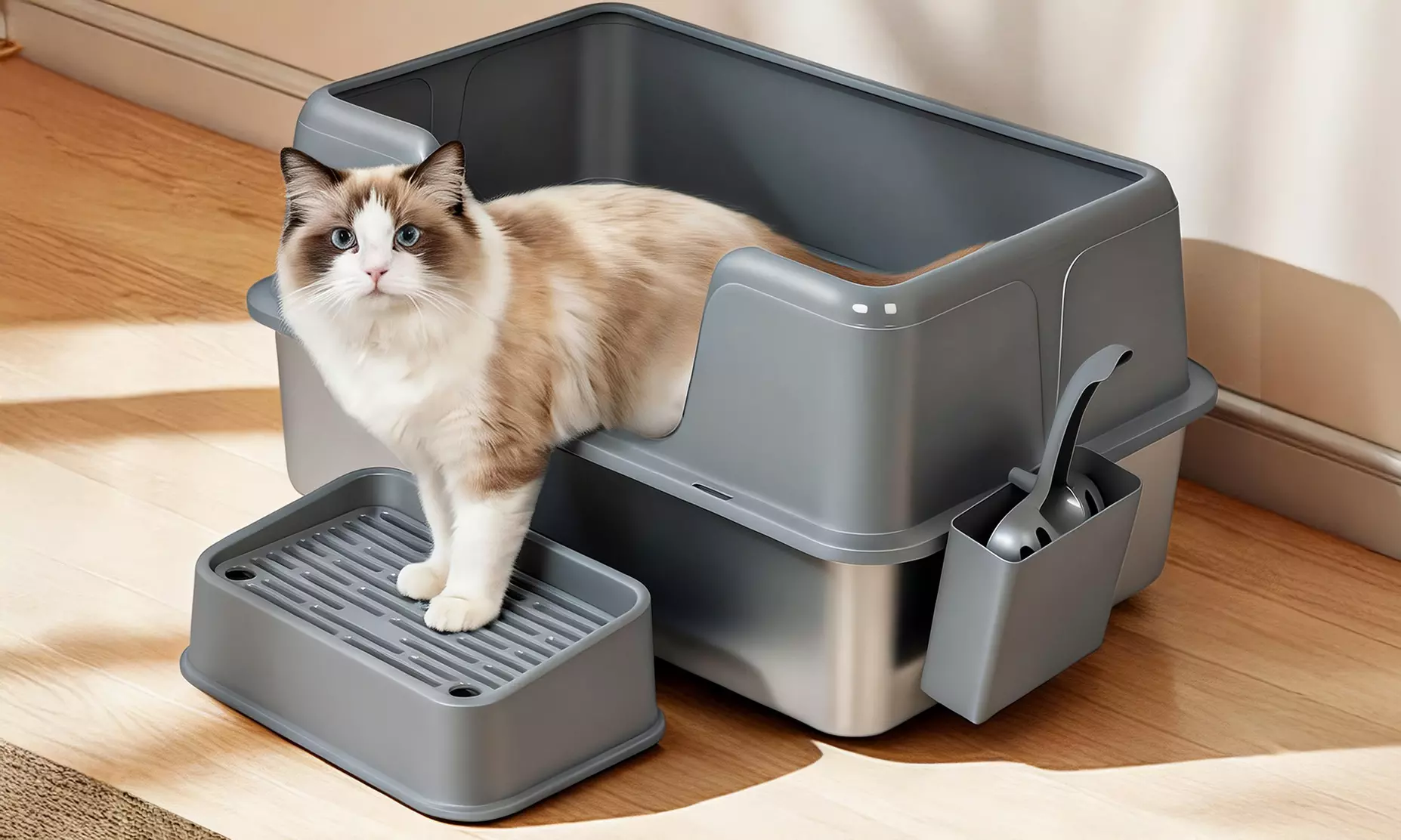 Skylos Stainless Steel Cat Litter Box Series