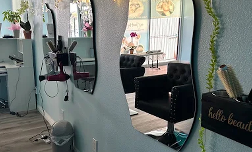 Image 19: 90 Min Deluxe Head Spa w/Massage + Organic Mini-Facial for 1 or 2