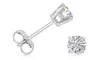 Paris Jewelry 14k White Gold Plated Post Stud Earrings 3mm Cubic Zirconia