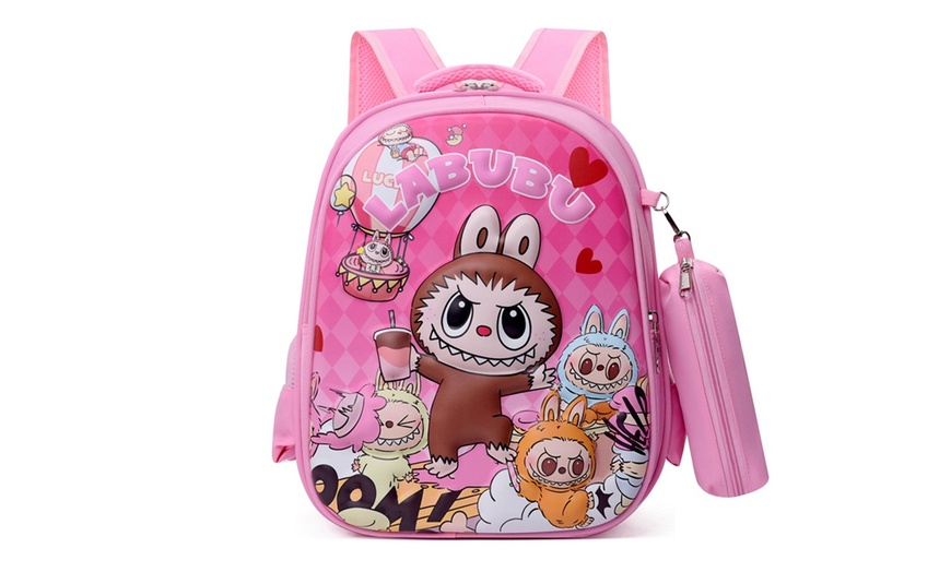 Image 5: Labubu Inspired Kids' Backpack with Pencil Case