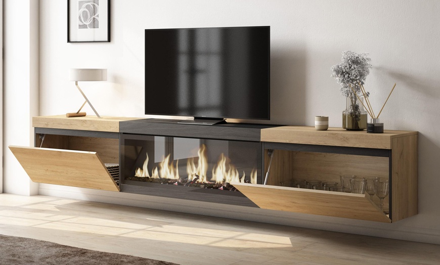 Image 17: Meuble TV suspendu avec grande capacité de rangement  