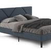 Image 18: Letto imbottito in tessuto con doghe in legno e vano contenitore
