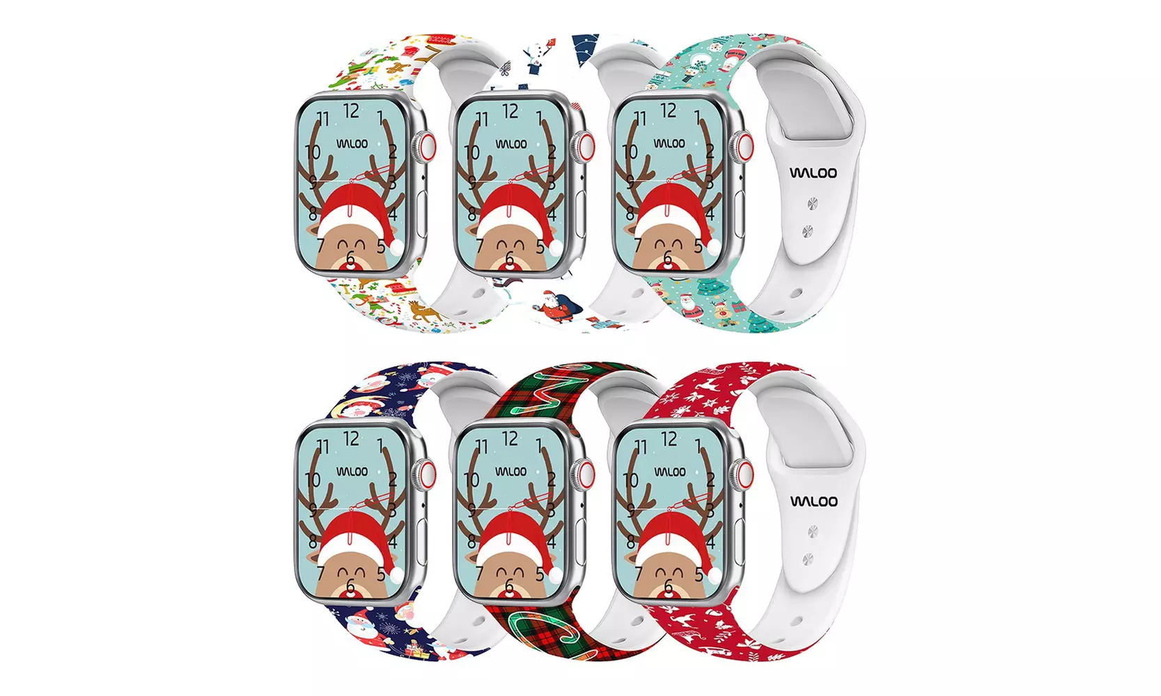 Waloo Christmas Silicone Sport Replacement Band For Apple Watch - All Series