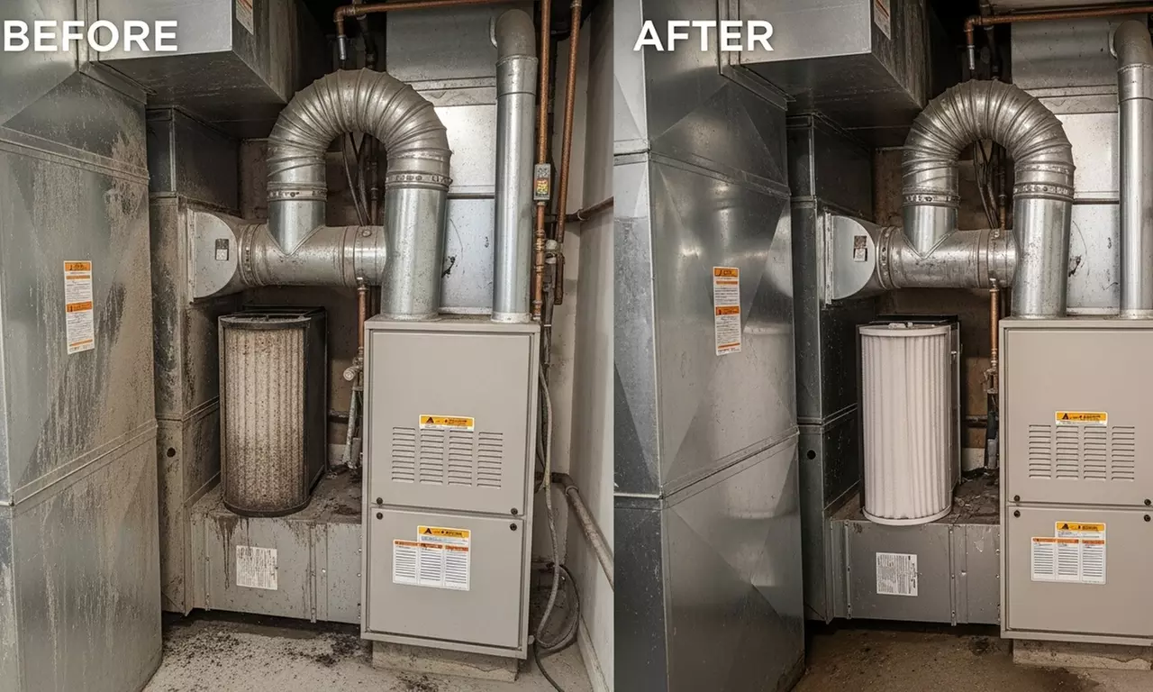 Air Duct and One or Two Furnace Cleaning for Up to 10 Vents at Dust Away Cleaning (Up to 69% Off) - Second Medium