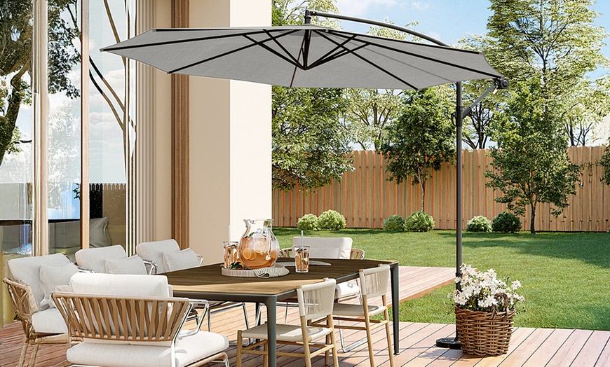 Image 8: 3M Cantilever Parasol with Base 