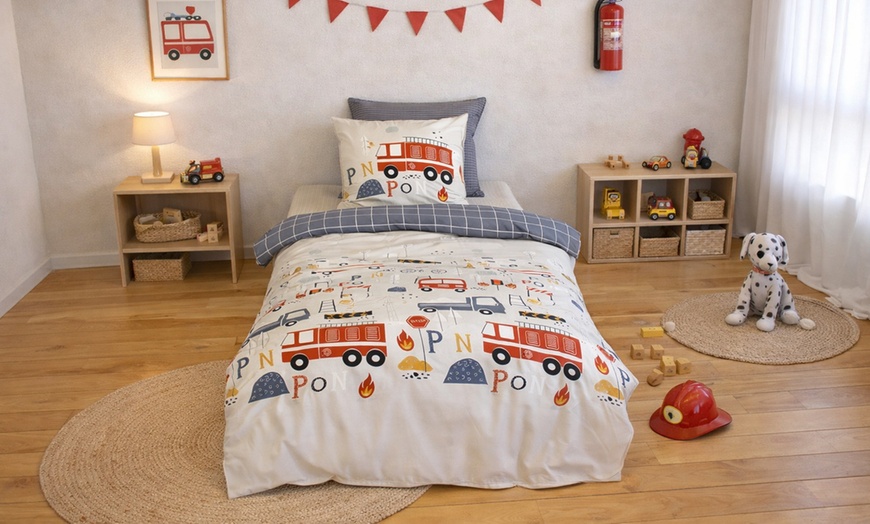 Image 10: Completo lenzuola per bambini e/o tappeto in cotone riciclato