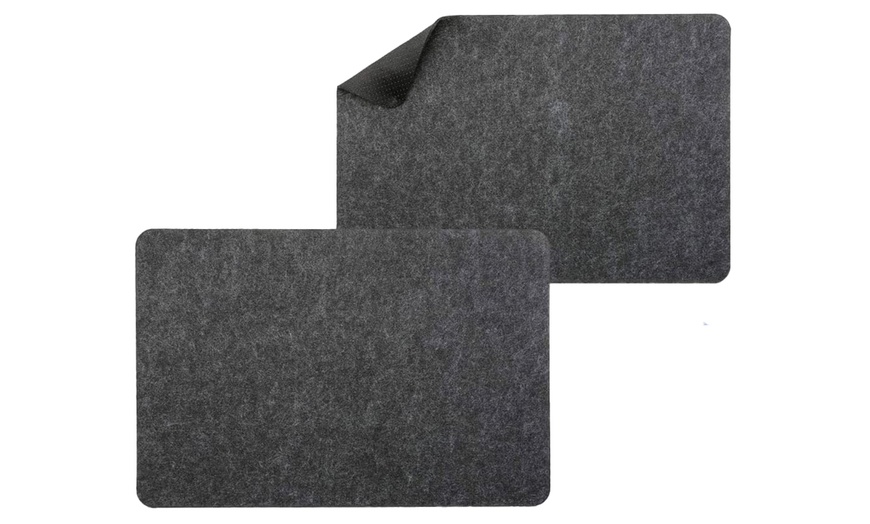 Image 1: Two-Piece Heat-Resistant Countertop Protector Mats for Air Fryers