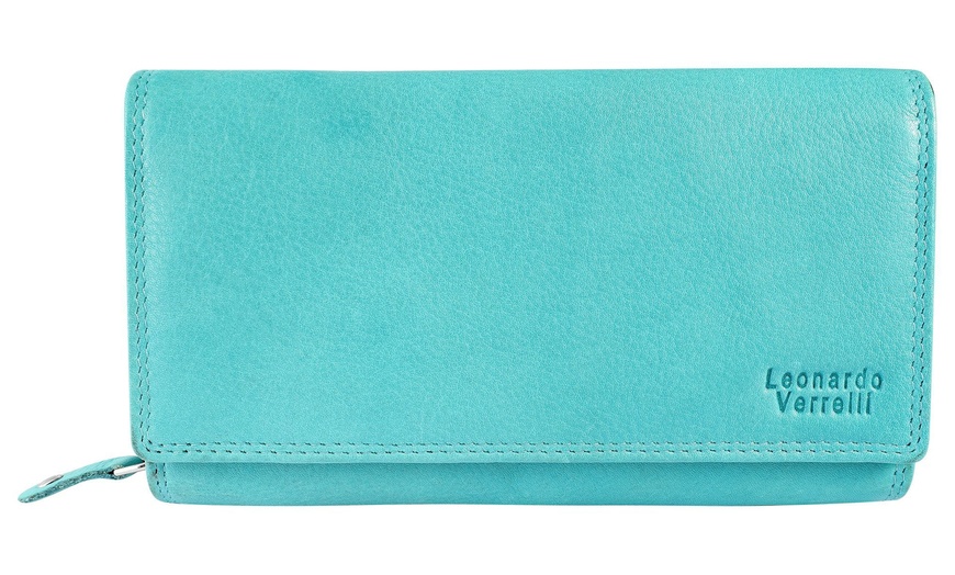Image 46: Cartera de piel genuina para mujer Leonardo Verrelli