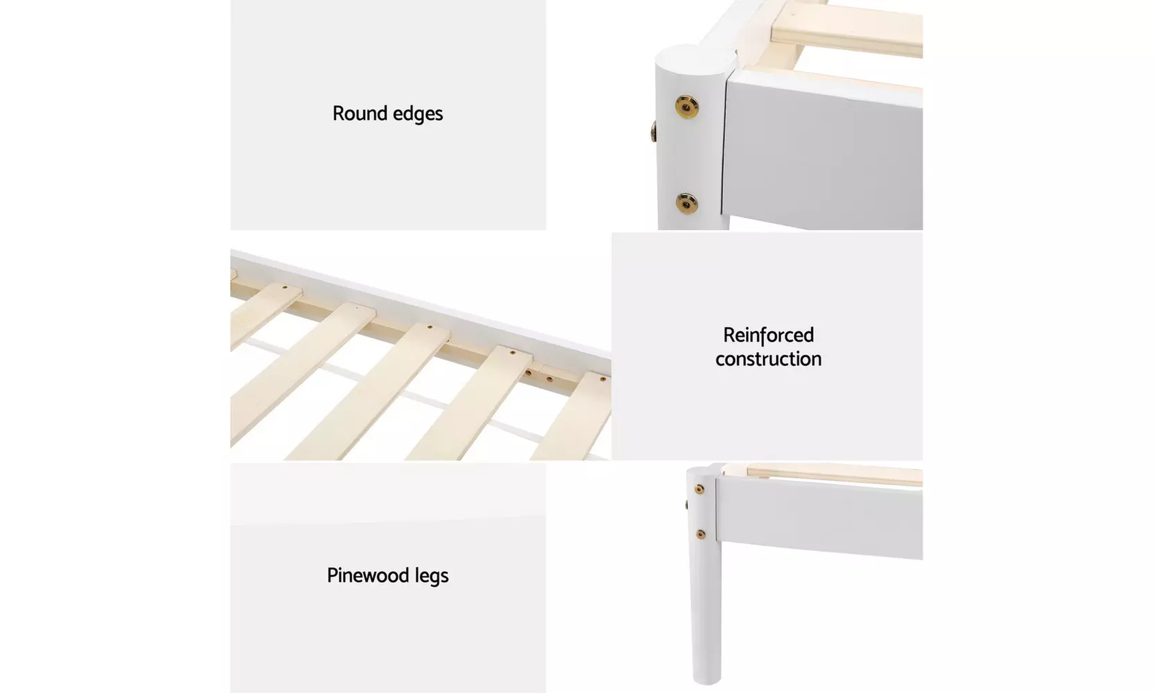 Artiss Bed Frame Queen Size Wooden White
